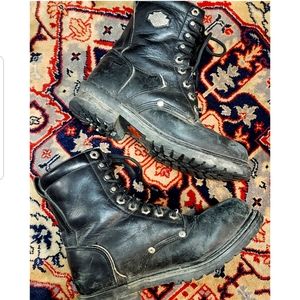 Harley-Davidson Vintage Biker Lace Up Combat Boots Size 9